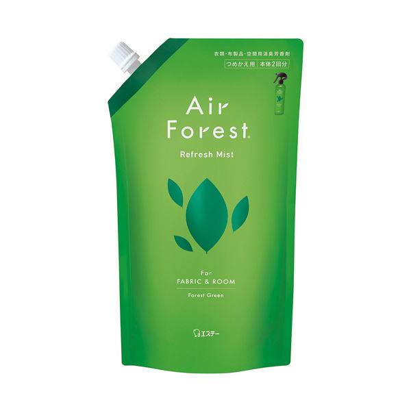 （まとめ） エステー AirForest Refresh Mist フォレストグリーンの香り つめかえ用 540mL 1個 【×2セット】