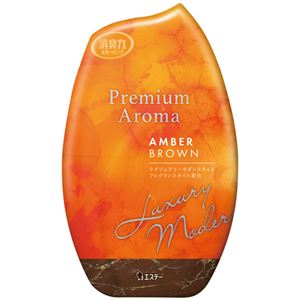 （まとめ） エステーお部屋の消臭力 Premium Aroma アンバーブラウン 400mL 1セット（3個） 【×3セット】