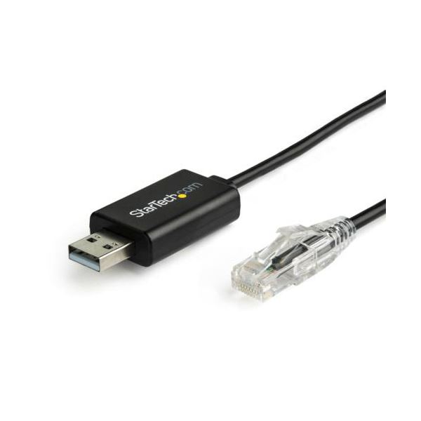 StarTech.com RJ45-USB Cisco互換コンソールケーブル 1.8m ブラック ICUSBROLLOVR1本