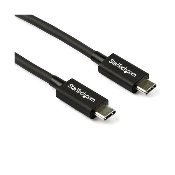 StarTech.com Thunderbolt 3ケーブル 0.8m 100W PD対応 ブラック TBLT34MM80CM1本