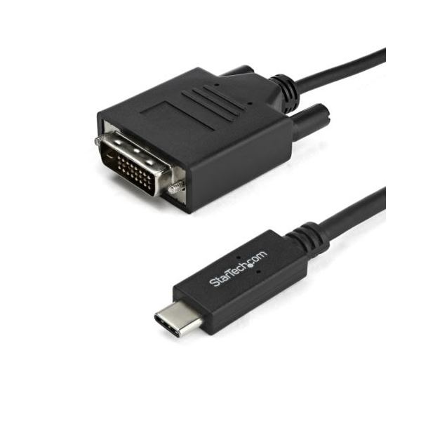 StarTech.com USB TypeC-DVI 変換ディスプレイケーブル 1m 1920×1200対応 ブラックCDP2DVIMM1MB 1本