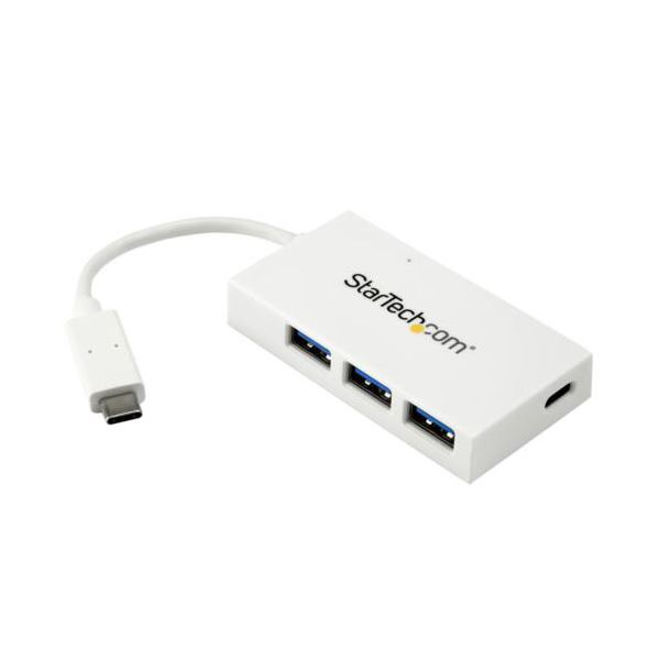 StarTech.com USB Type-C接続 4ポート増設USB3.0ハブ USB-C×1口／A×3口 ホワイトUSBバスパワー対応 HB30C3A1CFBW 1個