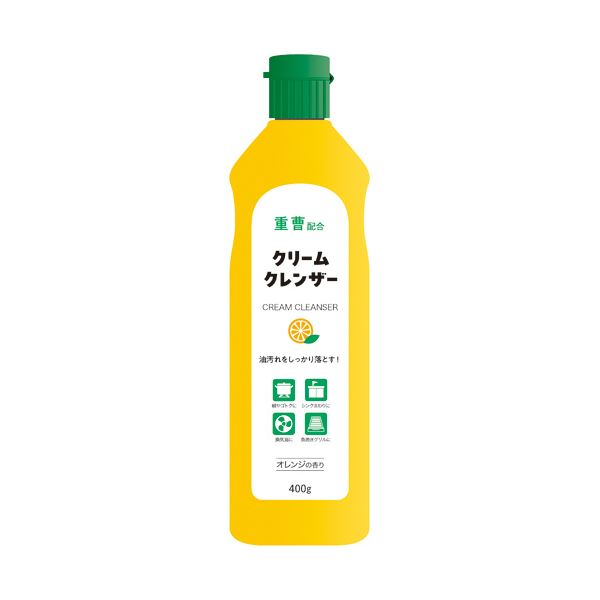 （まとめ） ミツエイクリームクレンザーオレンジ 重曹プラス 400g 1本 【×10セット】