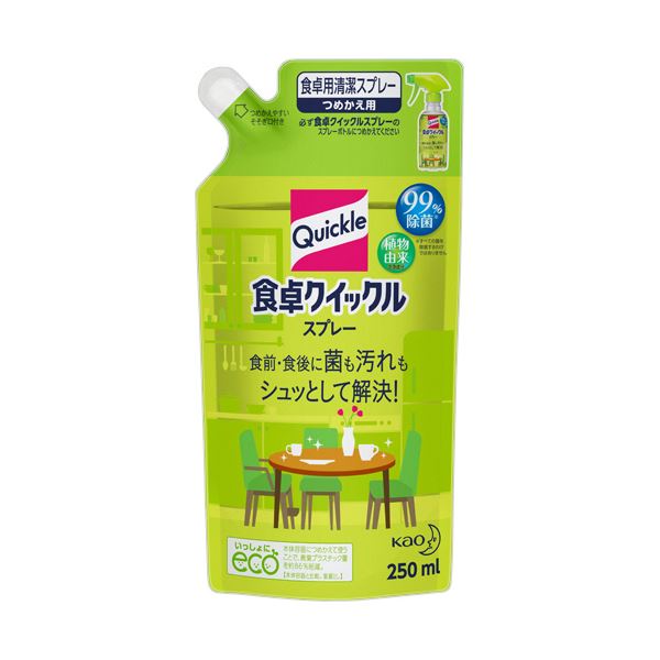 （まとめ） 花王食卓クイックル スプレー 詰替用 250mL 1本 【×5セット】