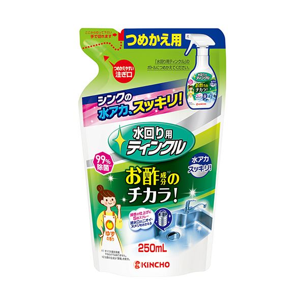 （まとめ） 大日本除蟲菊KINCHO 水回り用ティンクル 防臭プラス つめかえ用 250ml 1個 【×5セット】