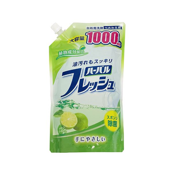 （まとめ） ミツエイハーバルフレッシュ ライム 詰替 特大 1000ml 1パック 【×5セット】