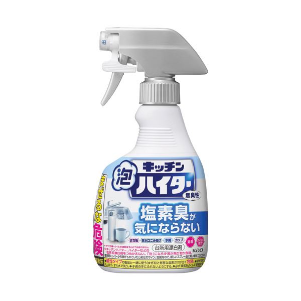 （まとめ） 花王キッチン泡ハイター 無臭性 本体 400mL 1本 【×5セット】