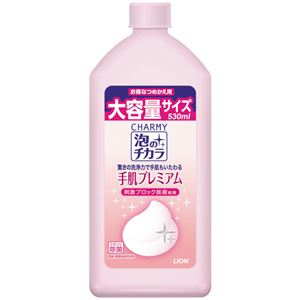 （まとめ） ライオンCHARMY泡のチカラ 手肌プレミアム 詰替用 530mL 1本 【×10セット】