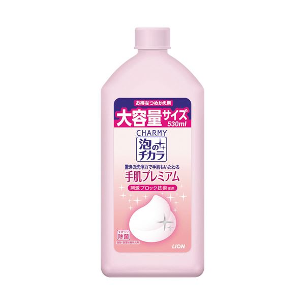 （まとめ） ライオンCHARMY泡のチカラ 手肌プレミアム 詰替用 530mL 1本 【×3セット】