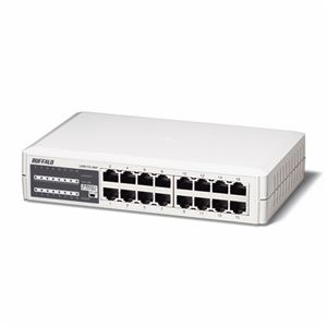 バッファロー10／100M対応 スイッチングハブ プラスチック筐体 電源内蔵 16ポート LSW3-TX-16NP 1台