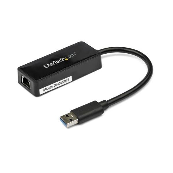 StarTech.com USB3.0-Gigabit Ethernetアダプタ ブラック USBポート付 USB31000SPTB1個