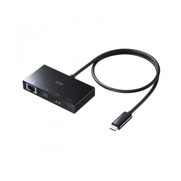 サンワサプライUSB Type-Cマルチ変換アダプタ ブラック AD-ALCMHL1BK 1個