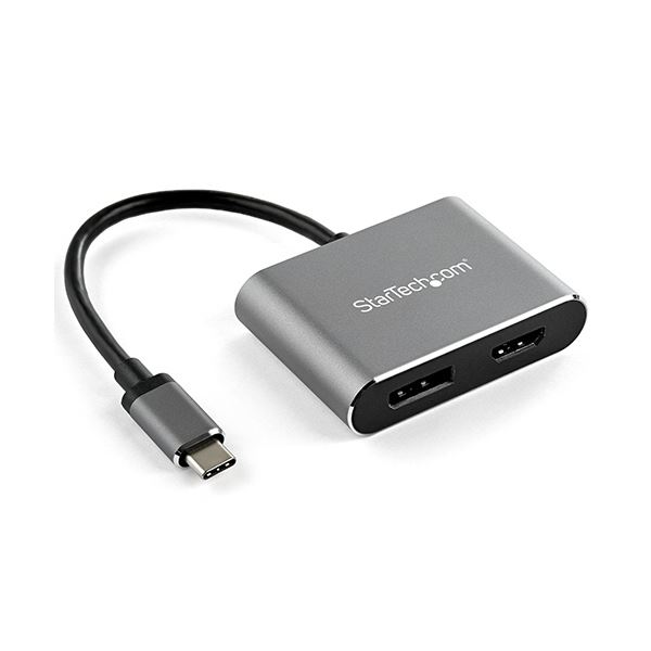 StarTech.com USB C-DisplayPort／HDMI変換アダプタ 2in1 4K／60Hz対応 スペースグレーCDP2DPHD 1個