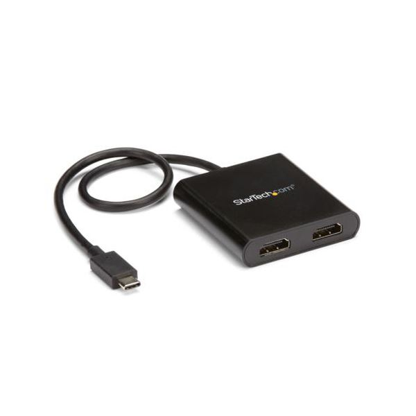 StarTech.com マルチモニターアダプタ MSTハブ 4K USB C（オス）-HDMI（メス）×2口 Windows用ブラック MSTCDP122HD 1個