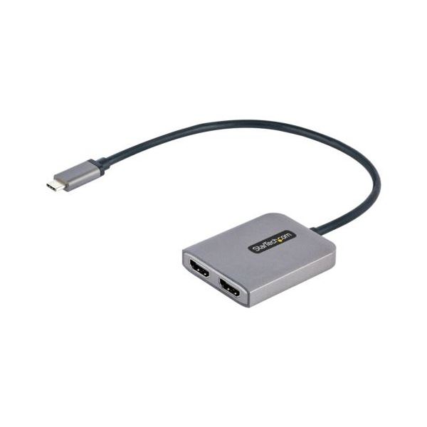 StarTech.com MSTハブ デュアルモニター対応 USB C-HDMI 30cm グレー MST14CD122HD1個