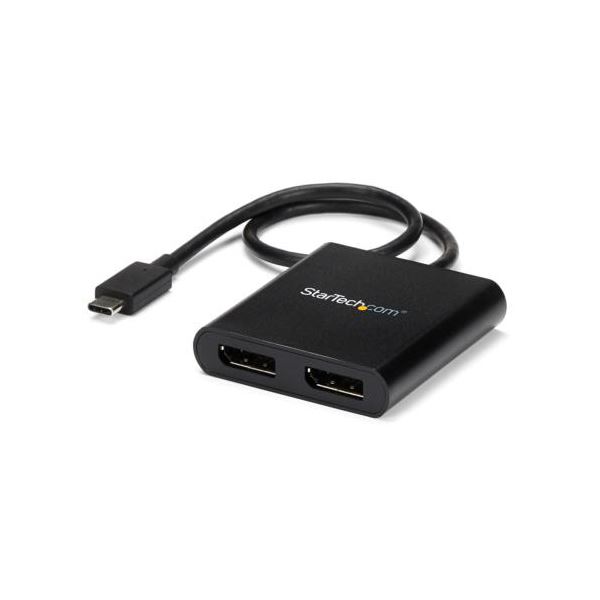 StarTech.com マルチモニターアダプタ MSTハブ 4K USB C（オス）-ディスプレイポート（メス）×2口Windows用 ブラック MSTCDP122DP 1個