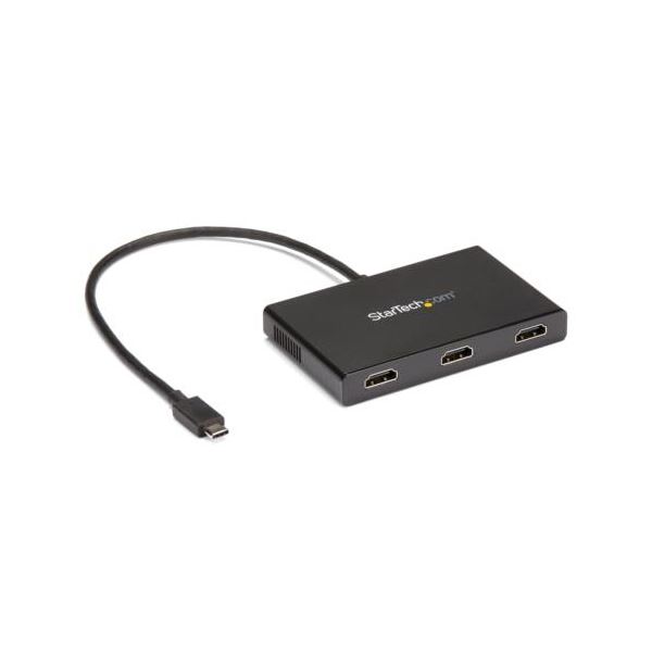 StarTech.com マルチモニターアダプタ MSTハブ 4K USB C（オス）-HDMI（メス）×3口 Windows用ブラック MSTCDP123HD 1個