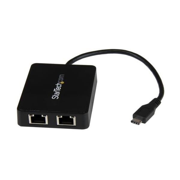 StarTech.com USB-C接続2ポートギガビット有線LAN変換アダプタ ブラック US1GC301AU2R 1個