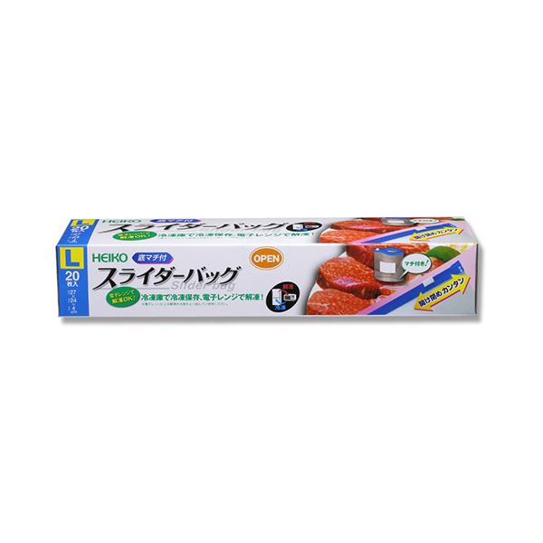 シモジマHEIKO フリーザーバッグ スライダー式 底マチ付 L #004749003 1セット（480枚：20枚×24箱）