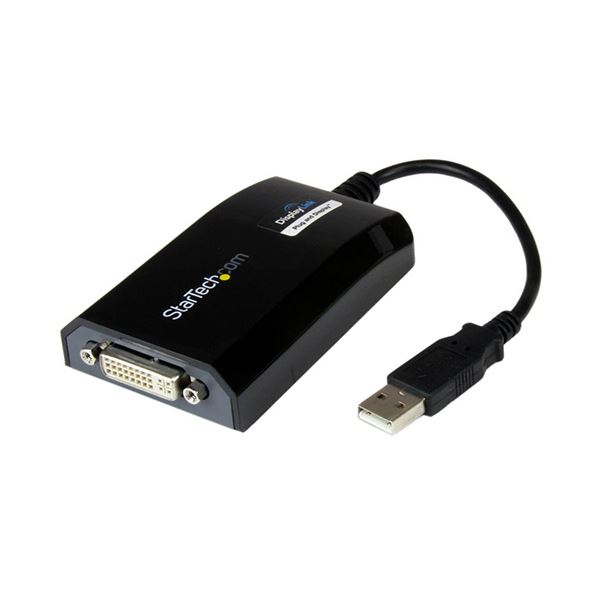 StarTech.com USB 2.0-DVIディスプレイ変換アダプタ オス／メス ブラック 1920×1200対応USB2DVIPRO2 1個