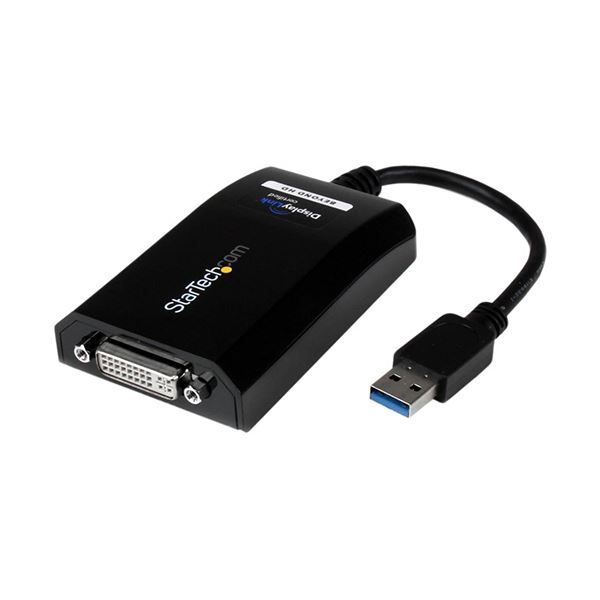 StarTech.com USB 3.0-DVI／VGA ディスプレイ変換アダプタ オス／メス ブラック 2048×1152対応USB32DVIPRO 1個