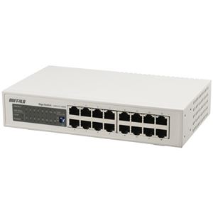 バッファローGiga対応 スイッチングハブ 金属筺体 電源内蔵 16ポート ホワイト LSW5-GT-16NSR 1台