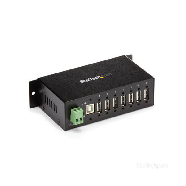 StarTech.com 7ポート 産業用USB2.0ハブ ESD／350Wサージ保護 ウォールマウント対応 ブラックST7200USBM 1個