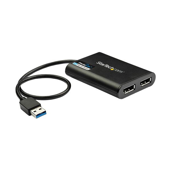 StarTech.com USB 3.0-デュアルDisplayPort ディスプレイ変換アダプタ オス／メス ブラック4K／60Hz対応 USB32DP24K60 1個