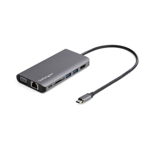 StarTech.com USB Type-C マルチ変換アダプタ ブラック＆スペースグレー DKT30CHVAUSP1個