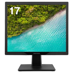 グリーンハウス17型スクエア フルカラーLED液晶ディスプレイ ブラック GH-LCS17D-BK 1台
