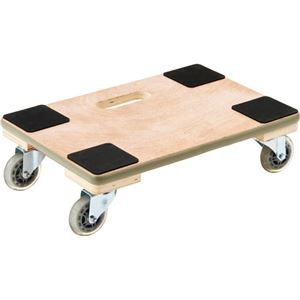 アイネット木製平台車 静運 すべり止め付 100kg荷重 310×460mm IK501-01 1台