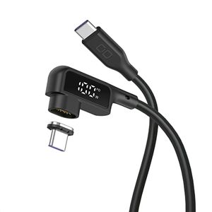 CIO ディスプレイ表示付きL字型マグネットシリコンケーブル CtoC 100W 1m ブラック CIO-SLLMG-SC-CC1-BK1本