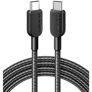 （まとめ） アンカージャパン ANKER 310 高耐久ナイロン USB-C＆USB-Cケーブル 1.8m ブラック A81E6011 1本 【×2セット】