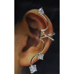 新しい耳飾り「イヤークリップ」トリプル立爪タイプ【2個セット】/ゴールド 商品写真