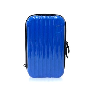 中身が潰れないスーツケース型ポーチ/ブルー 商品写真1