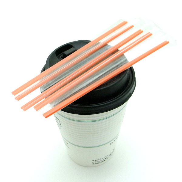 個別包装ホットコーヒー用マドラーストロー500本／15cm （レッド）