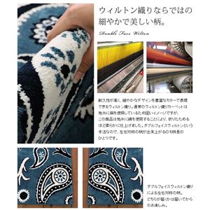 マイクロウィルトン織り キッチンマット (PX700) 50×200cm ブルー 商品写真4