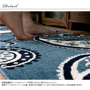 マイクロウィルトン織り キッチンマット (PX700) 50×200cm ブルー 商品写真5
