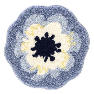 ラグ マット 絨毯 約幅50×長さ50cm ブルー 日本製 手洗い可 防ダニ リコマット デザインライフ スミノエ リビング