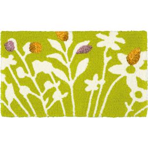 玄関マット 約幅45×長さ75cm クッカマット イエロー 日本製 手洗い可 防ダニ ホットカーペット可 デザインライフ スミノエ