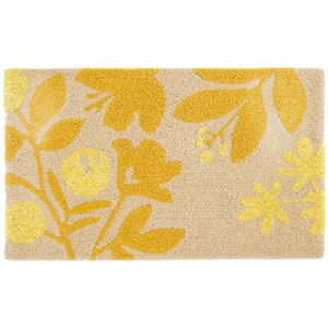 玄関マット 約幅45×長さ75cm ハチマット イエロー 日本製 手洗い可 防ダニ ホットカーペット可 デザインライフ スミノエ