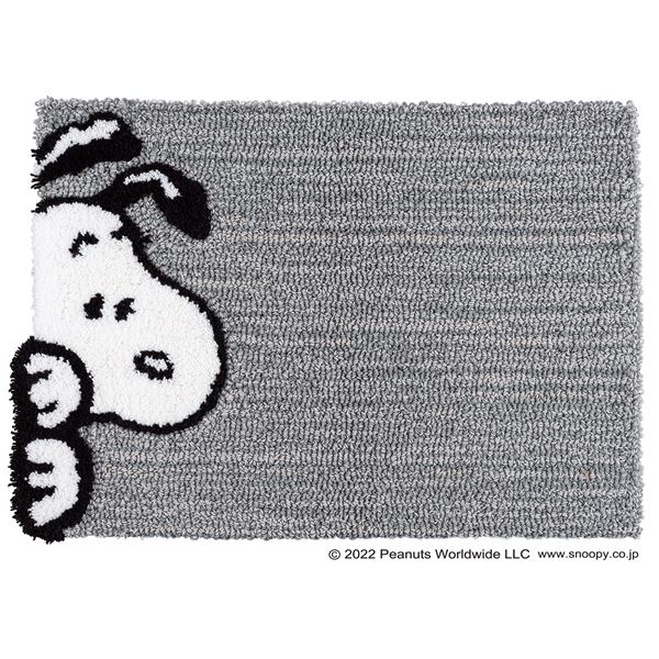 スミノエ PEANUTS マット チラリ 約幅45×丈65cm グレー 日本製【代引不可】