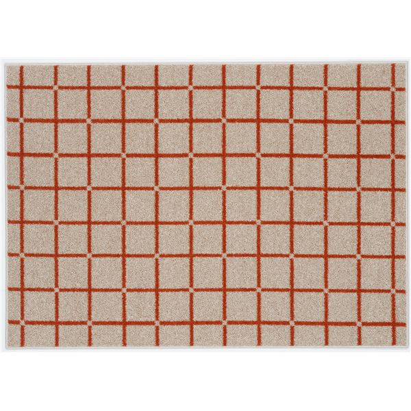 スミノエ 洗える ラグ オセロ 約幅130×長さ185cm オレンジ 日本製【代引不可】