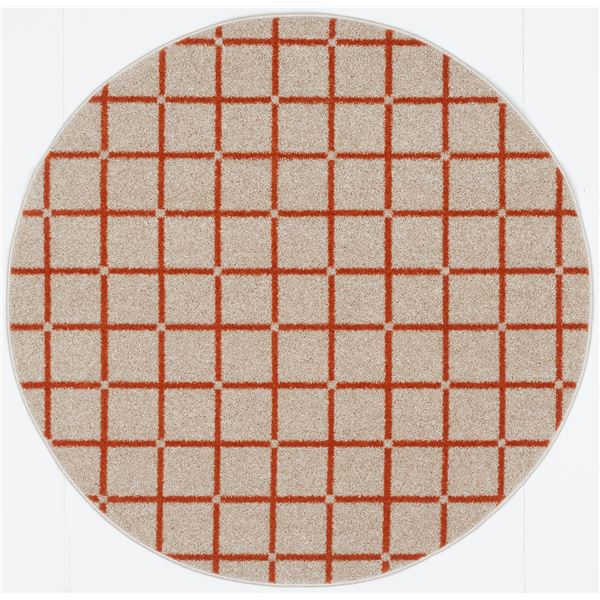 スミノエ 洗える ラグ オセロ 約幅150×長さ150cm 正円 オレンジ 日本製【代引不可】