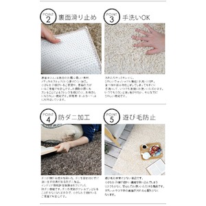 手洗いできるミックスシャギーラグ グレイド 130×190cm チャコールブラウン 商品写真3