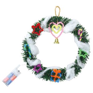 （まとめ）クリスマスリース作り（イルミネーションライト付） 【×10個セット】 - 拡大画像