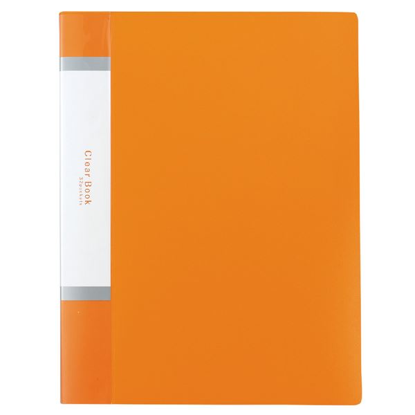 (まとめ）クリアブックA4 横入れ 32ポケット オレンジ 【×30セット】