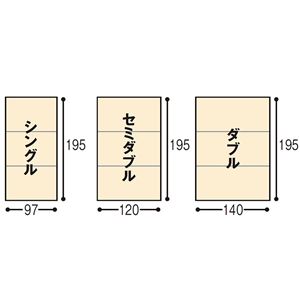 三つ折りマットレス/エクセレントスリーパー3 【厚さ6cm ダブルサイズ】 硬質タイプ 洗えるカバー 商品写真5