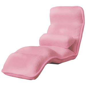 42段階省スペースギア全身もこもこ座椅子 レギュラー幅55cm ベビーピンク 商品写真1