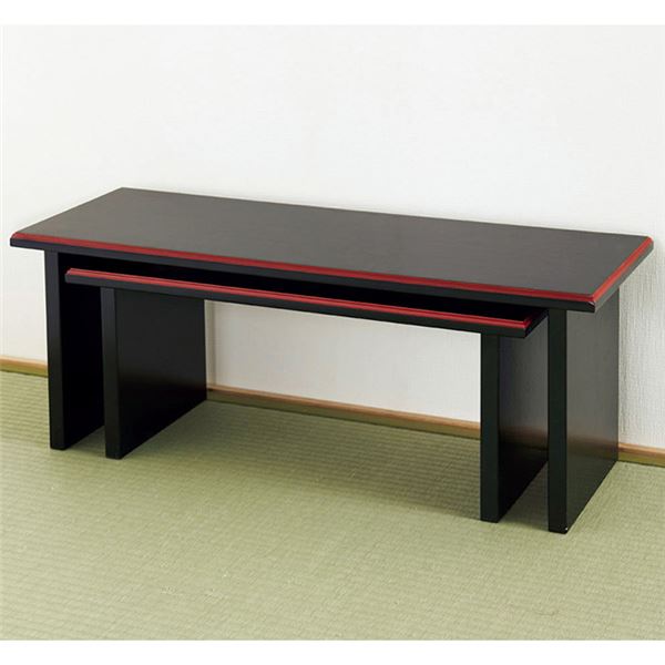 コンパクト 供物台/仏具 【大:幅76cm 小:幅60cm】 入れ子式 化粧繊維板 〔リビング 居間 仏間 床の間〕